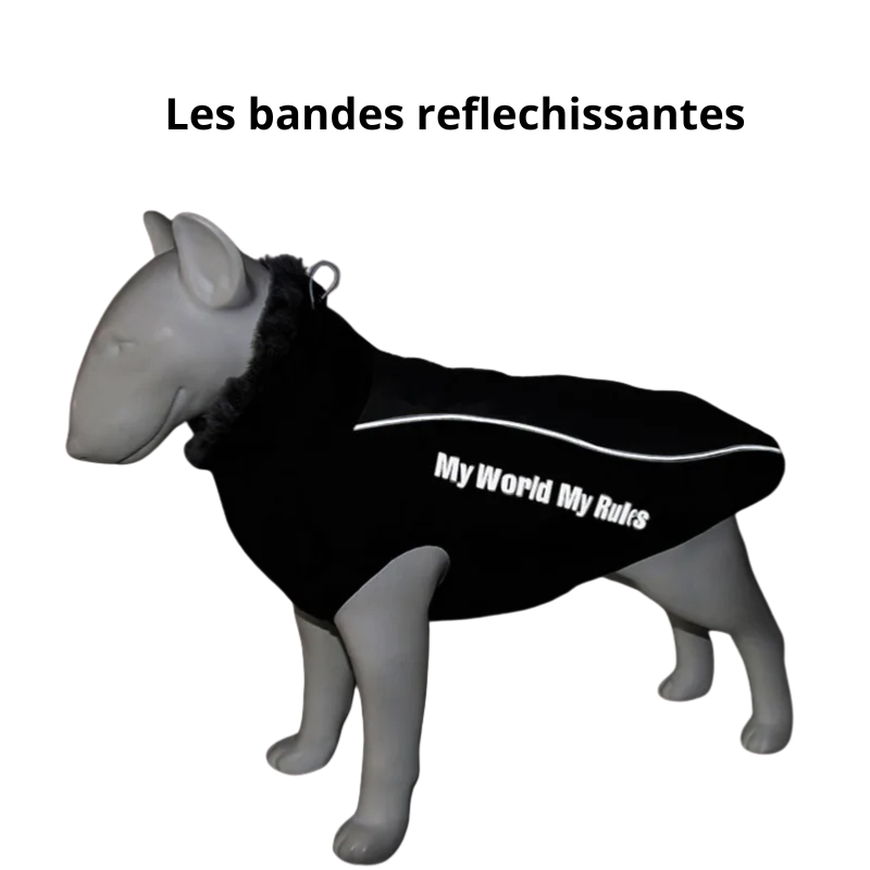 Valmont, veste d'hiver imperméable avec  le col fourrure pour moyen et grand chien