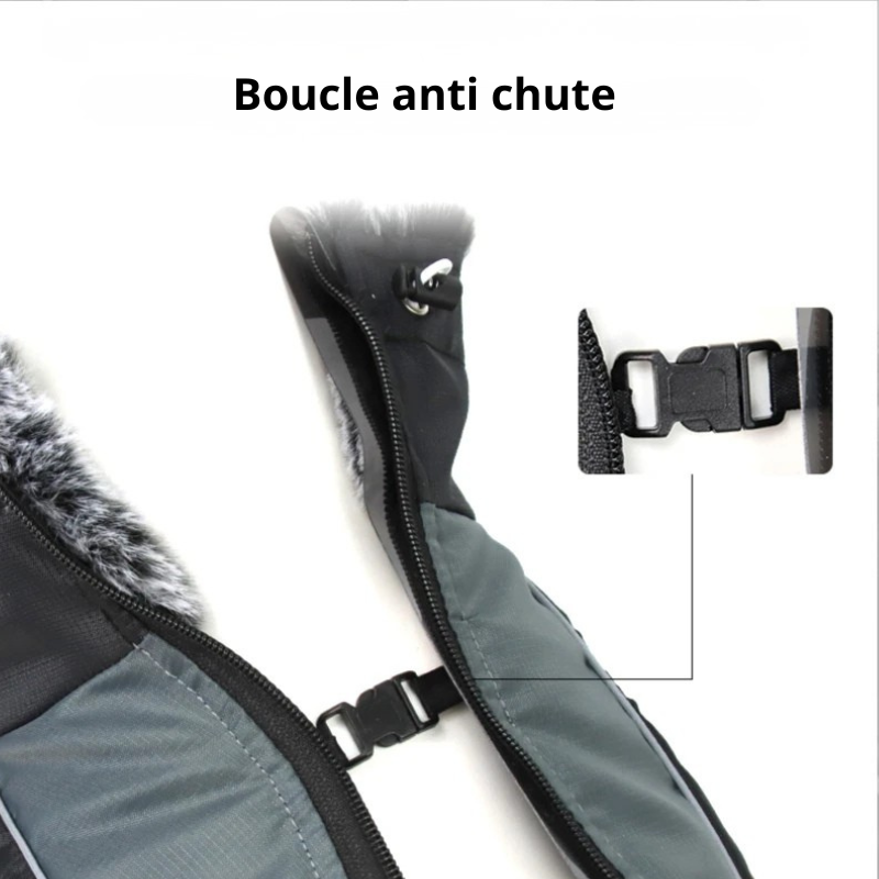 Valmont, veste d'hiver imperméable avec  le col fourrure pour moyen et grand chien
