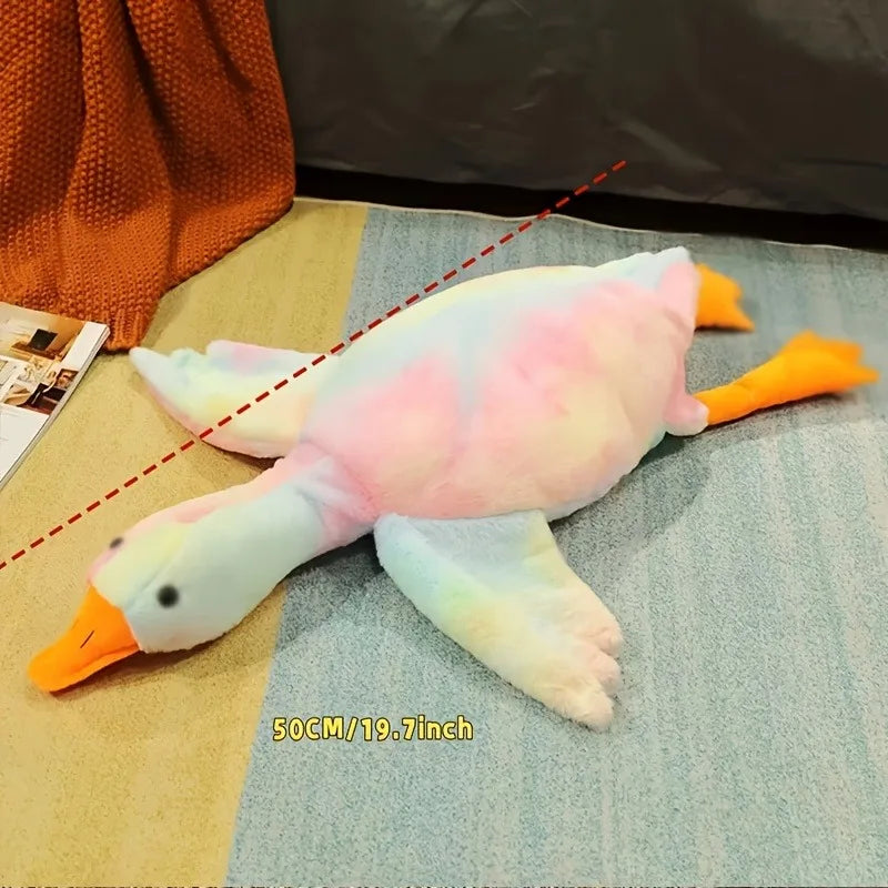 Peluche canard douce de 50cm pour chiens :  détendez votre chien en lui offrant cette belle peluche facile à attraper par le cou.
