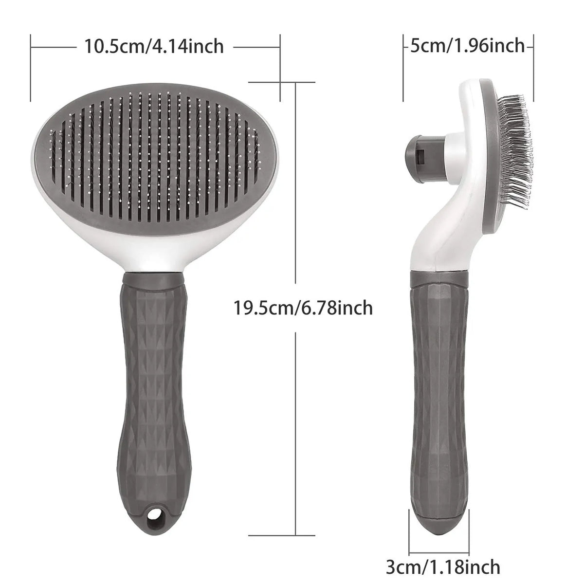 Brosse démêlante, autonettoyante pour chiens et chats.