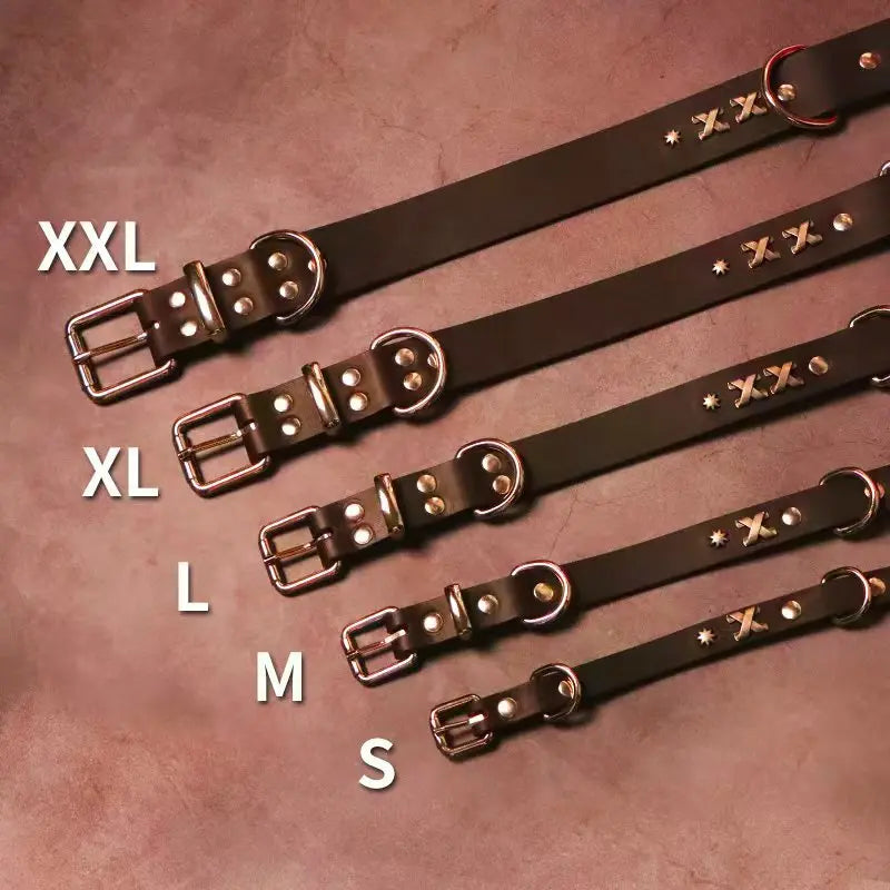 Ambre,  collier et laisse(1,5m) en cuir véritable style retro. Vendu séparément. Fait à la main à partir de cuir de vache supérieure.