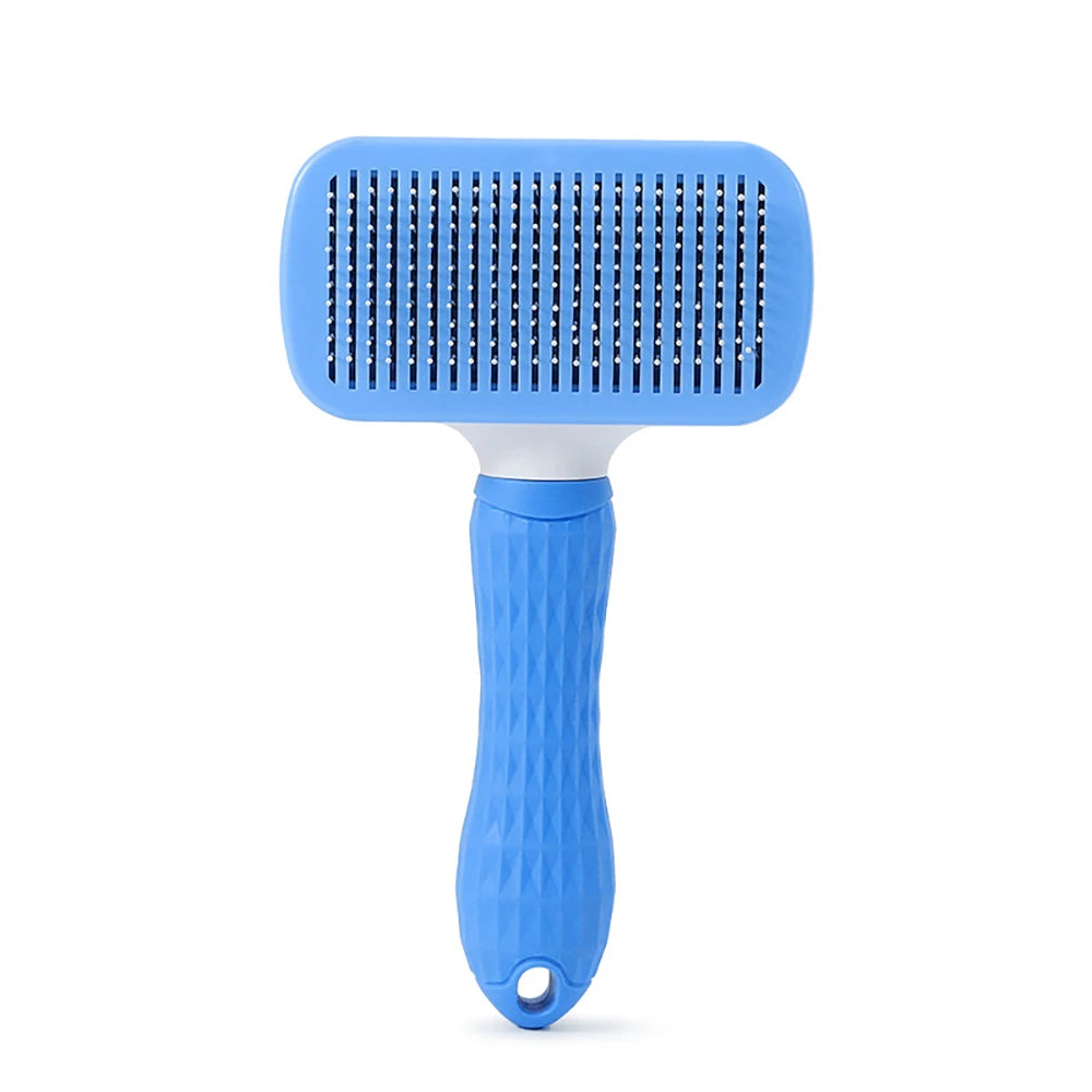 Brosse démêlante, autonettoyante pour chiens et chats.