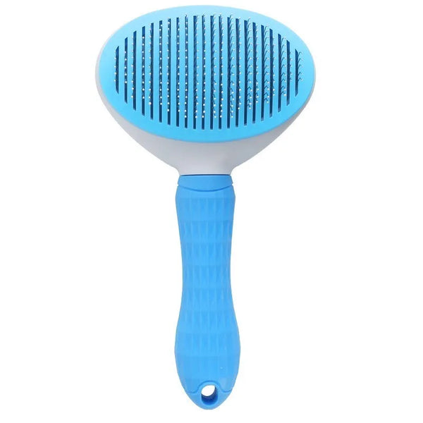 Brosse démêlante, autonettoyante pour chiens et chats.