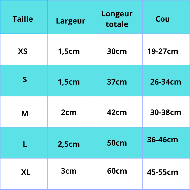 Saphir, collier en cuir avec une bande réfléchissante. Pour petits, moyens et grands chiens. Existe en plusieurs couleurs.
